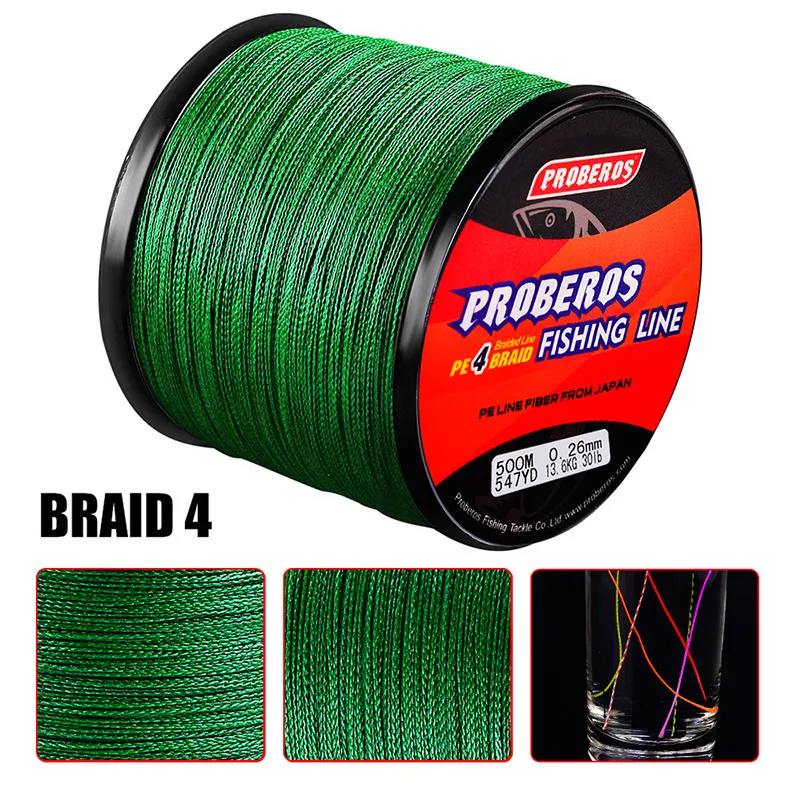 PE 4 Thread Braids Fishing Line 500m, 5 Random Colors, Available In 6LB  100LB2, 7KG 40 And 8Kg Lengths Pesca Tackle Accessory A02389 From Jursn968,  $20.9