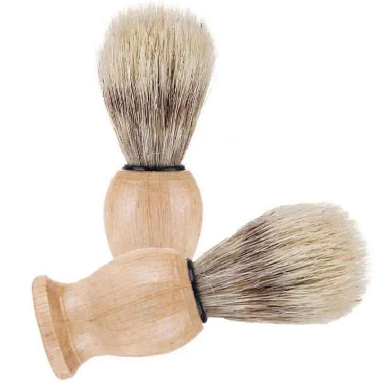 Barba de madeira escova bristles ferramenta de barbear homem macho escovas de barbear acessórios de quarto limpo home sn4539