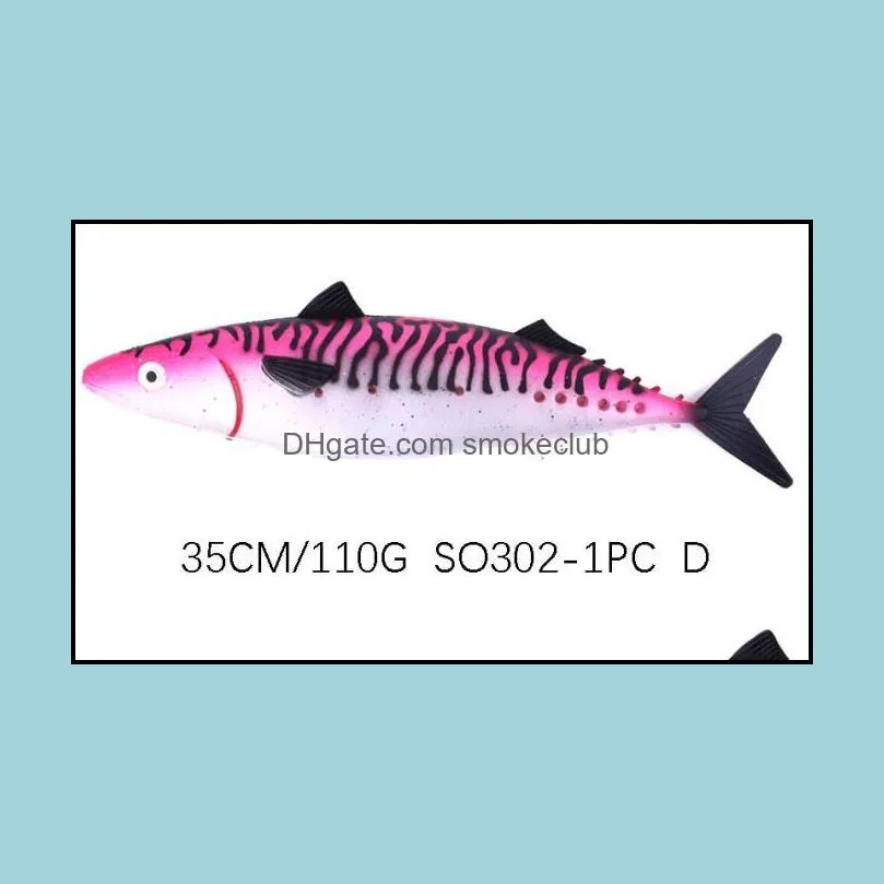 2PCS 35cm/110g 13.7in/3.88oz Tunas soft baits Big soft fish Swimbait Baits Artificial Bionic baits High-quality!