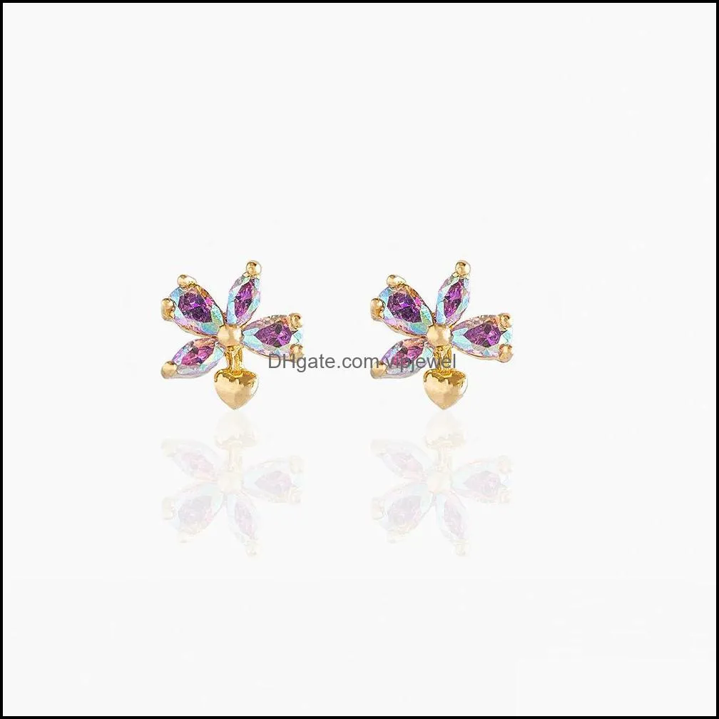 colorful crystal zircon dangle earring studs for women girl personality charm rhinestone animal earrings jewelry accessories