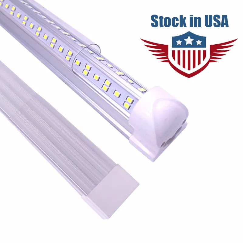 أنابيب LED LID Light Shop Bar 144w متكامل V أنبوب الشكل T 8 4ft 5ft 6ft 6ft 8 أقدام بارد فريزر الإضاءة عالية الكفاءة الفلورسنت المصباح Crestech888