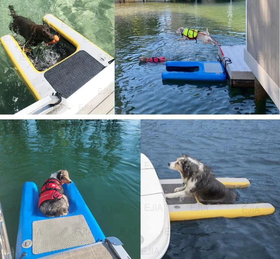 Opblaasbare hondenhelling draagbare puppyplank voor zwembadvijvervlot voor honden 235M