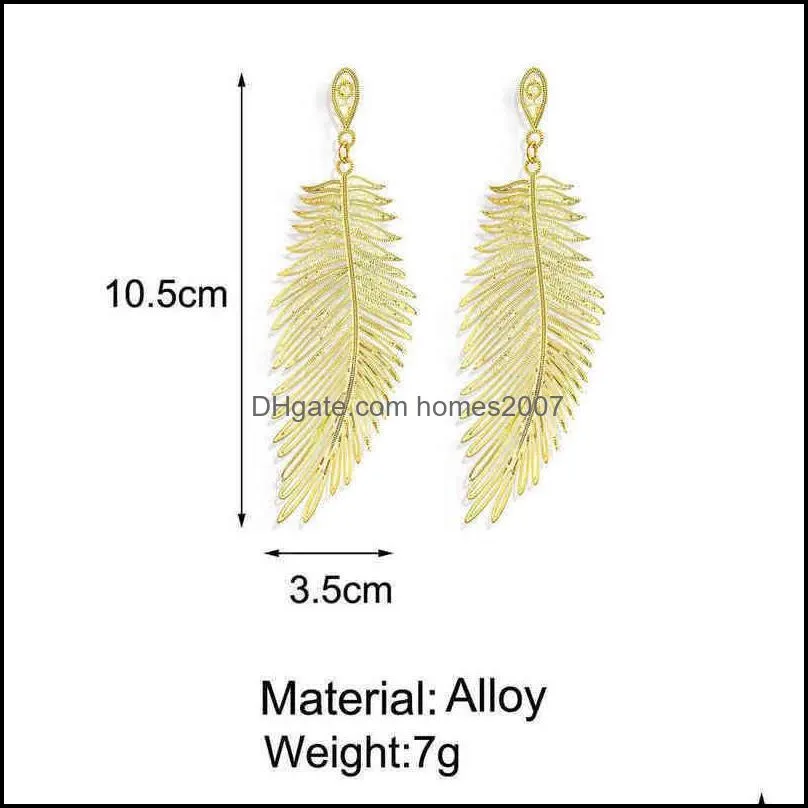 Dangle Chandelier Modyle Fashion Bohemian Long Earrings Unique Natural Real Leaf Large for Women Jewelry Poison Pendants 1210