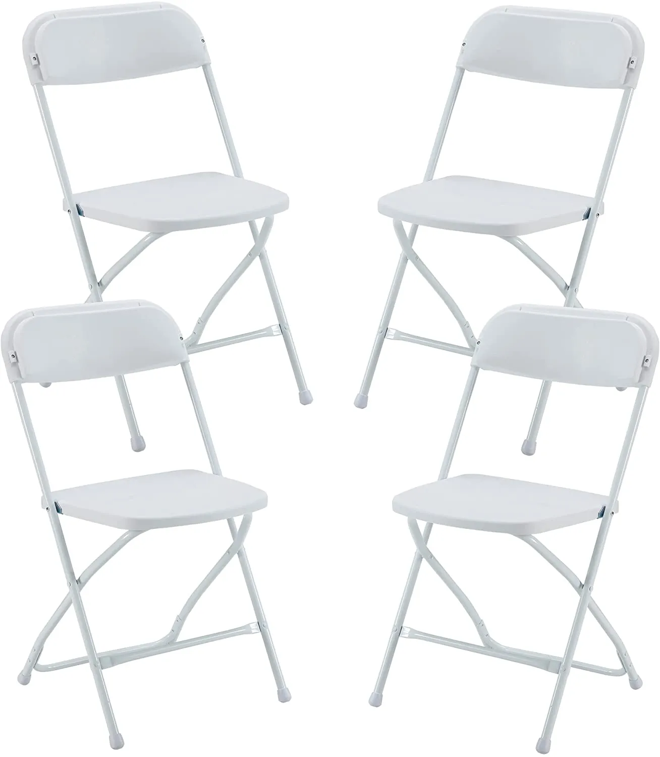 米国ストック4パック折りたたみプラスチック椅子ポータブル椅子金属フレームウェディングパーティー商業椅子ホワイトビーチガーデンパークサプライSXJUN7