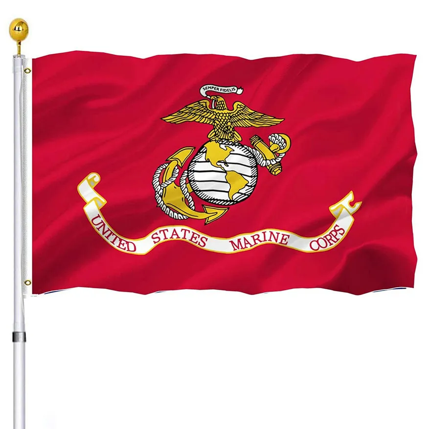 Red USMC USA Marine Corps Flag 3x5 ft 90x150cm Flaros militares US Polyester American Army Banner DHL Entrega