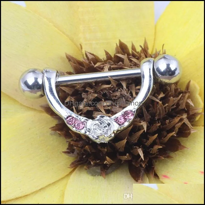 nipple ring body piercing fashion jewelry 14g 316l surgical steel bar nickel-free new design mix 3 color for woman