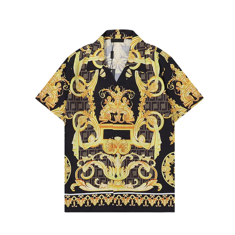 Luxury Mens Casual Shirts Hawaiian Style Mens Short Spring and summer new embroidery craft 2022 Fashion Men womens dinner reception prom lovers size M-3XL