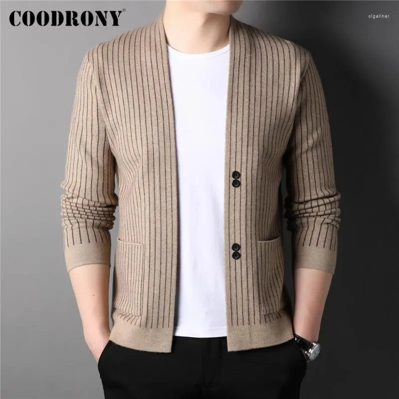 Erkek Sweaters markası gerçek cep örgü kazak hırkalı erkekler giyim sonbahar kış varış çizgili çekme homme z1036men erkeklerin olga22