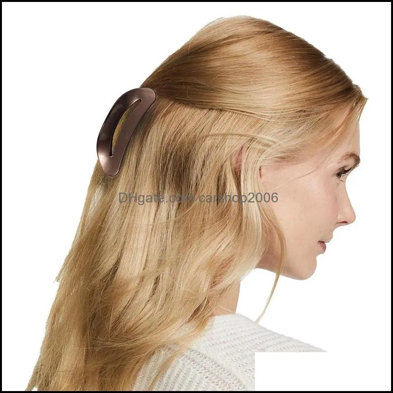 length 8.5 cm acrylic double layer moon hair clamps women dumpling shape hollow out hair clips multi color shower ponytail medium hairpin head wear