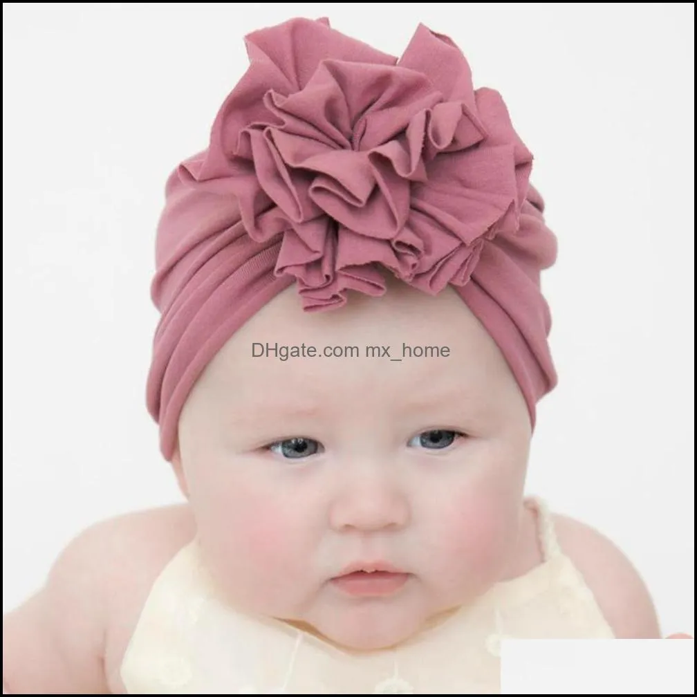 15 styles cute infant toddler hat unisex hand-made flower knot turban cap kids headbands caps baby soft cotton hairband hats paa9488