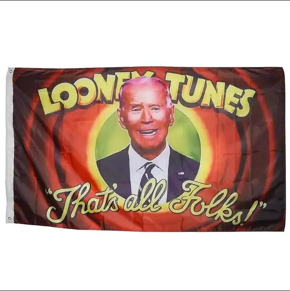 Looney Tunes Thats All Folk Biden 3X5FT flagi Outdoor 150x90cm banery 100D poliester wysokiej jakości żywy kolor z dwoma mosiężnymi przelotkami FY6049166 sxmy4