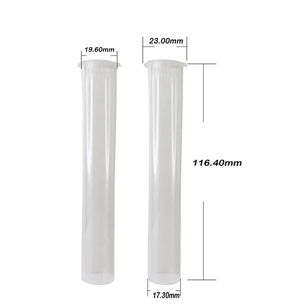 90mm 116mm Clear Pre Roll Plastic Tube Custom Size Child Resistant Tube With Custom Labels Color Choose Logo Tube CR