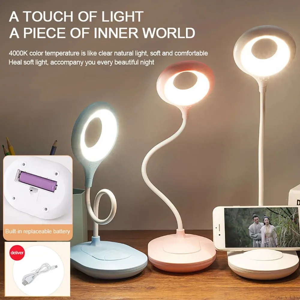 New Arrivals In Stock Led Table Lamp Touch Clip USB Desk Rechargeable Three Color Nail Beauty 
