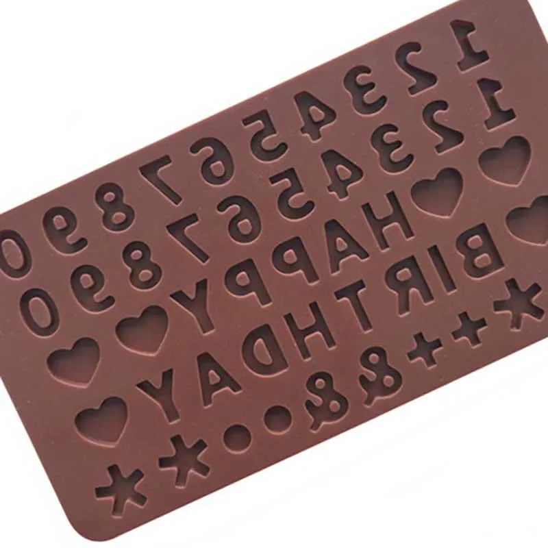 Baking Moulds Digital Chocolate Mold English Love Shape DIY Hand Baked Sugar Turning Chocolate Chip