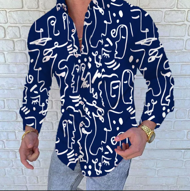 Hombre koszule Drukowanie Button Up 3xl Camicie Vintage Casual Uomo hawaiana estiva chuda fit vari uomo camicetta chemise homme camice uomo