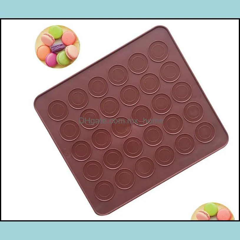 30 hole silicone baking pad oven macaron silicone non-stick mat baking pan pastry cake pad baking tools sn3583