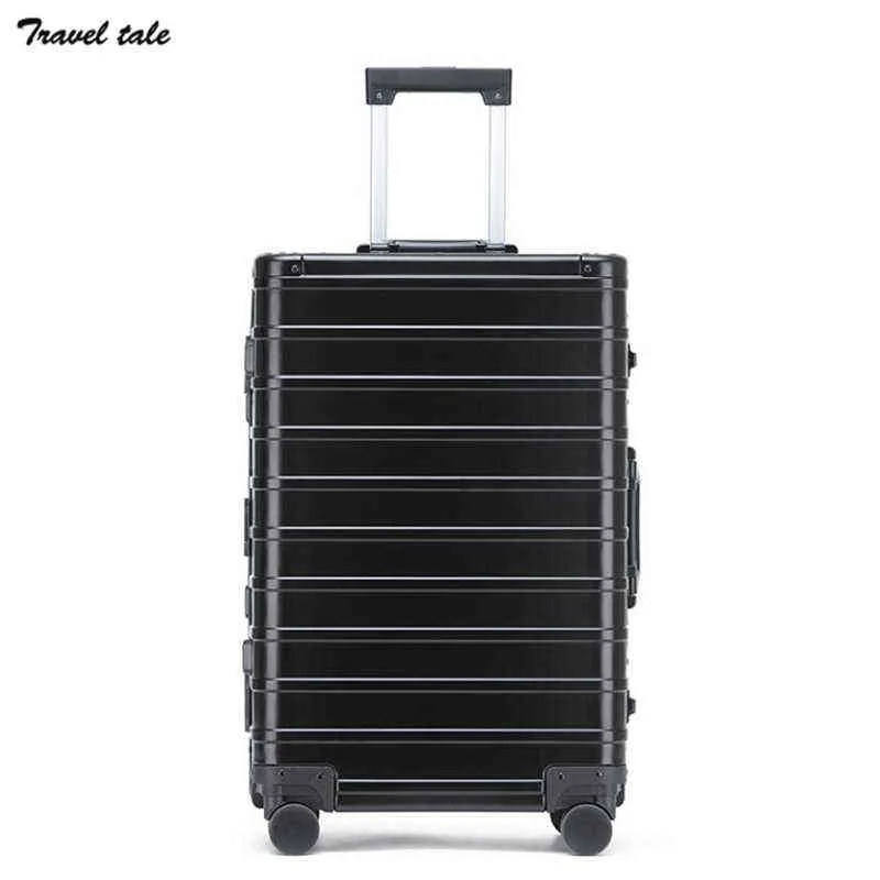 Reisverhaal inch nieuwe aankomst aluminium koffer spinner Business bagage trolley met wielen J220708 J220708