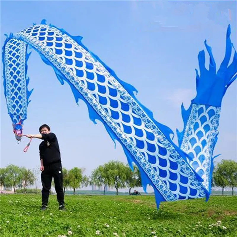 President Party Performance Blue White Dragon Dance Props for Fitness Dragon Products New Year Gifts التقليدية
