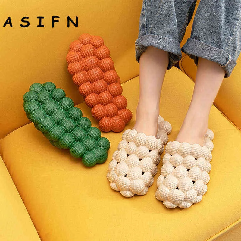 Asifn Bubble Ball Slippers for Women Sandals Summer Personality Home Massage Bottom for Men Flip Flip Flip Zapatos de Mujer J220716