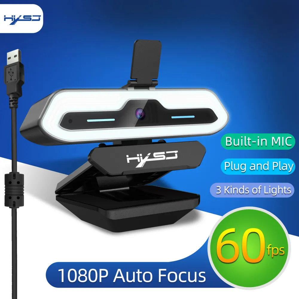 Webcam HD 1080p Web Camera, USB PC Computer Webcam with Microphone
