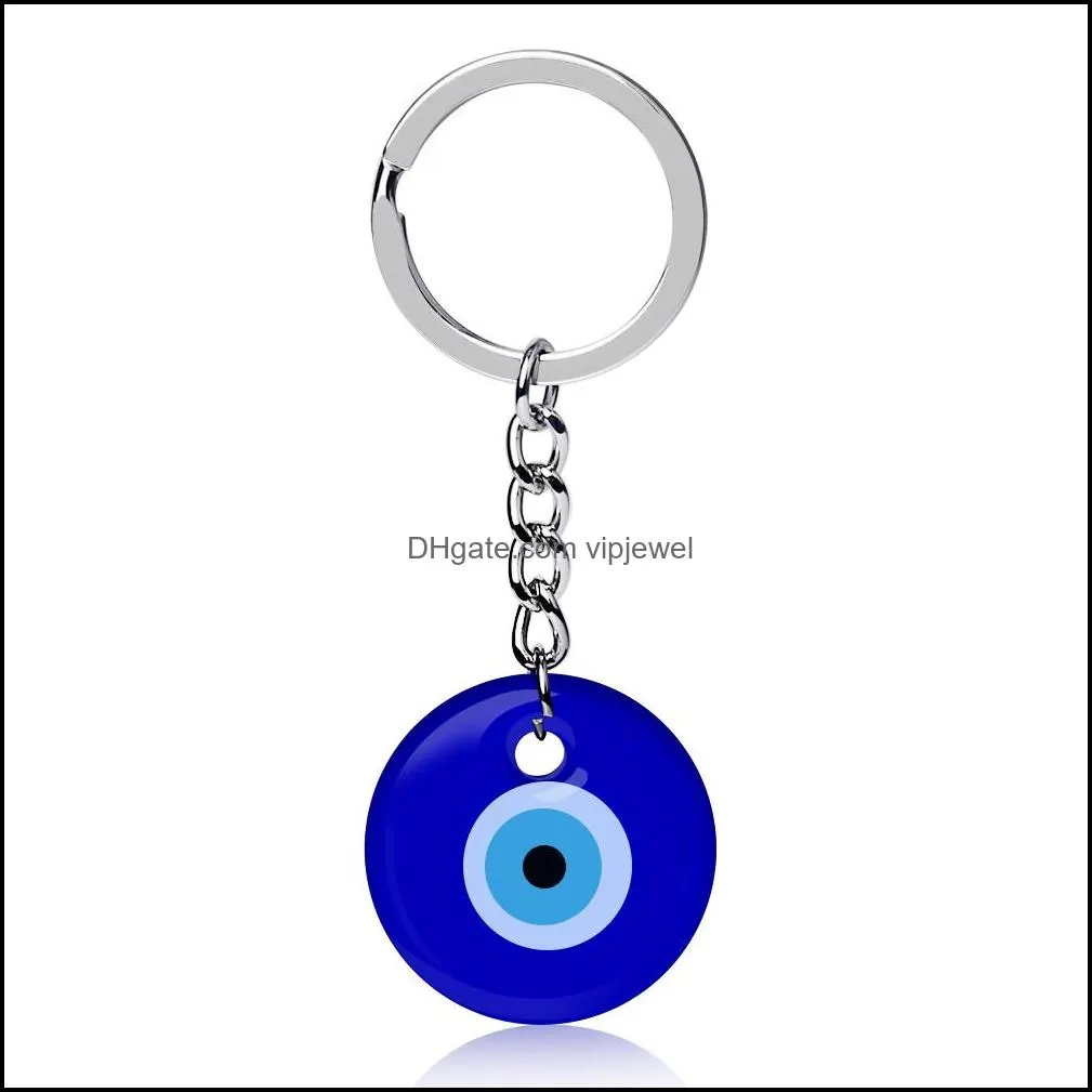 Turkish Evil Blue Eye Keychain Car Key Ring Amulet Lucky Charm Hanging Pendant Jewerly