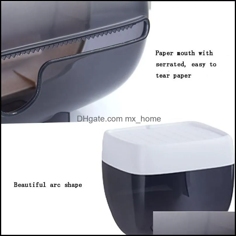 Tissue Boxes & Napkins Wall-Mounted Punch-free Bathroom Dispenser Box For Roll Paper Towels Storage Drawer Product
