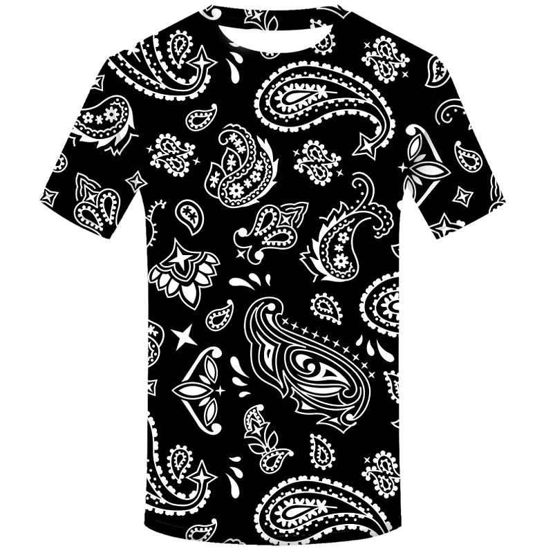 Röd Bandana Mode 3d Print T-shirt Herr Hip Hop Streetwear T-shirt Casual Kortärmad T-shirt Toppar O-hals Ytterkläder 220610