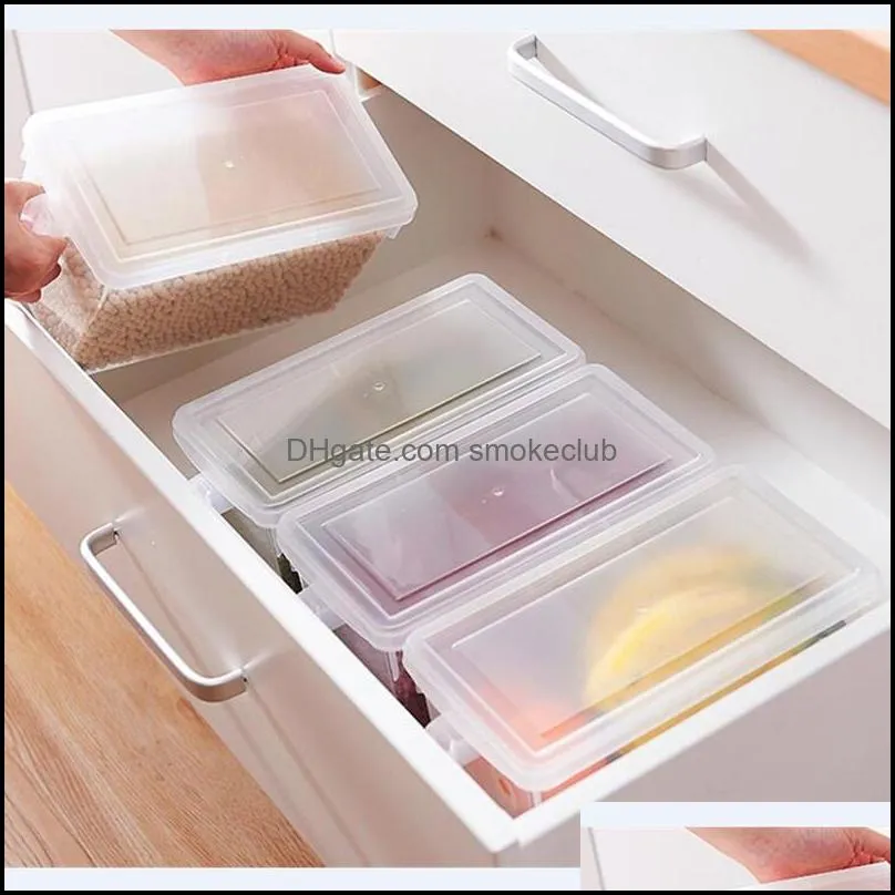 BPA Free Kitchen Transparent Storage Box Grains Beans Storage Sealed Organizer Food Container Refrigerator Storage Boxes 201029