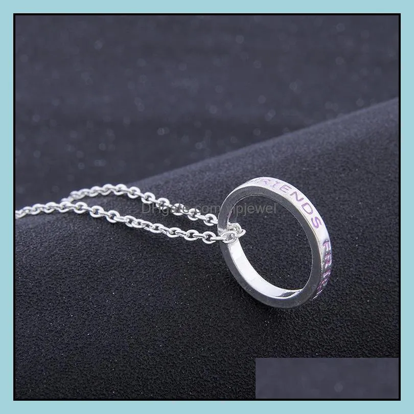 necklaces pendants new women girls` best friends forever letter print ring pendant necklace vipjewel