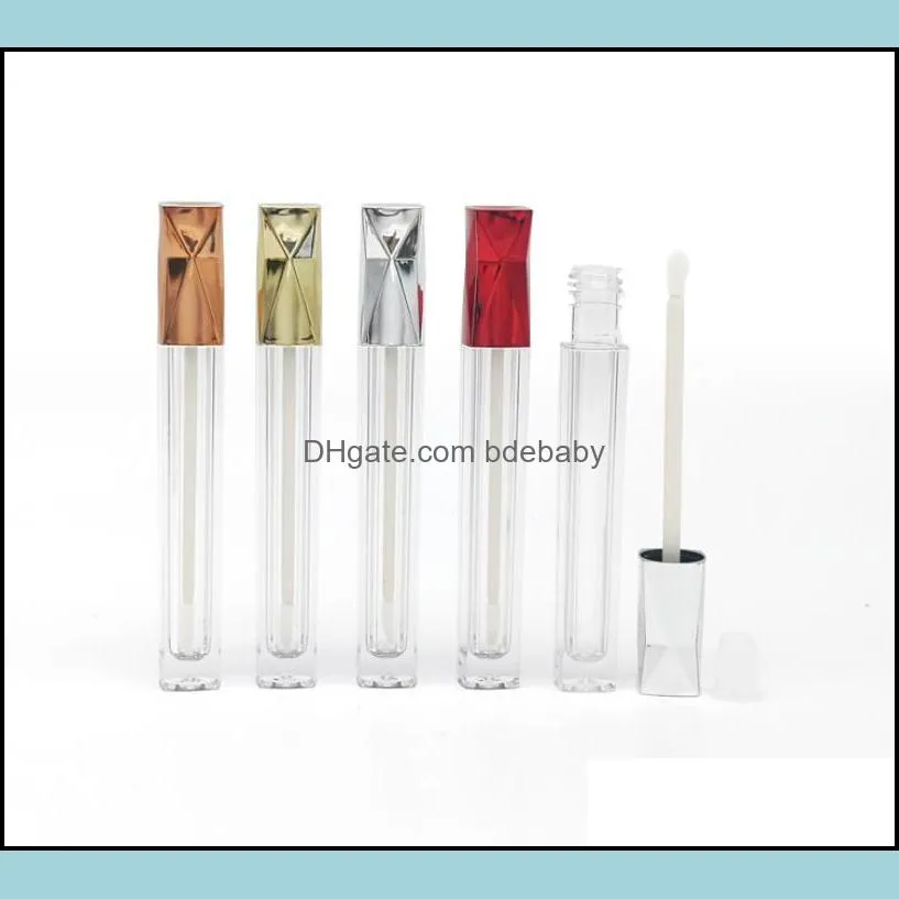 5ml liquid lip gloss tube empty diy handwork lipstick lips tubes cosmetic containers bottles with golf/silver lid sn3569