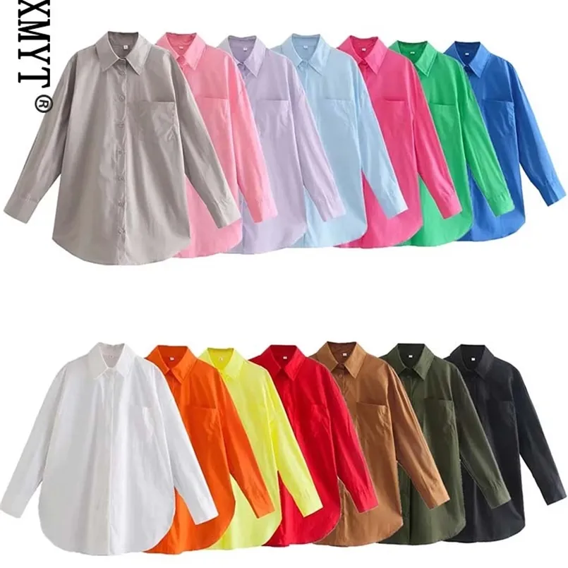 Klkxmyt chemise femme printemps automne mode surdimensionné 100% coton blouses décontractées chemises streetwear amples femme hauts 220725