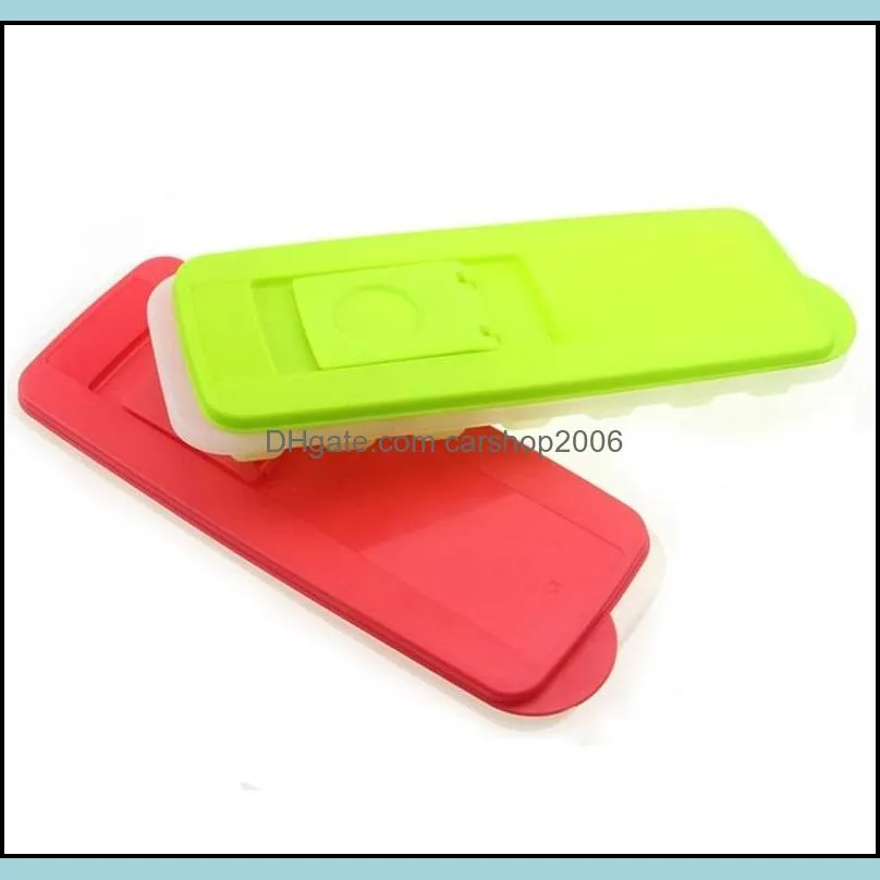 Plastic Mould Perforated Lid Mold 14 Squares Refrigerator Ice Tray Blue Rectangle Strong Sealing Home Tools 3 6sl L2