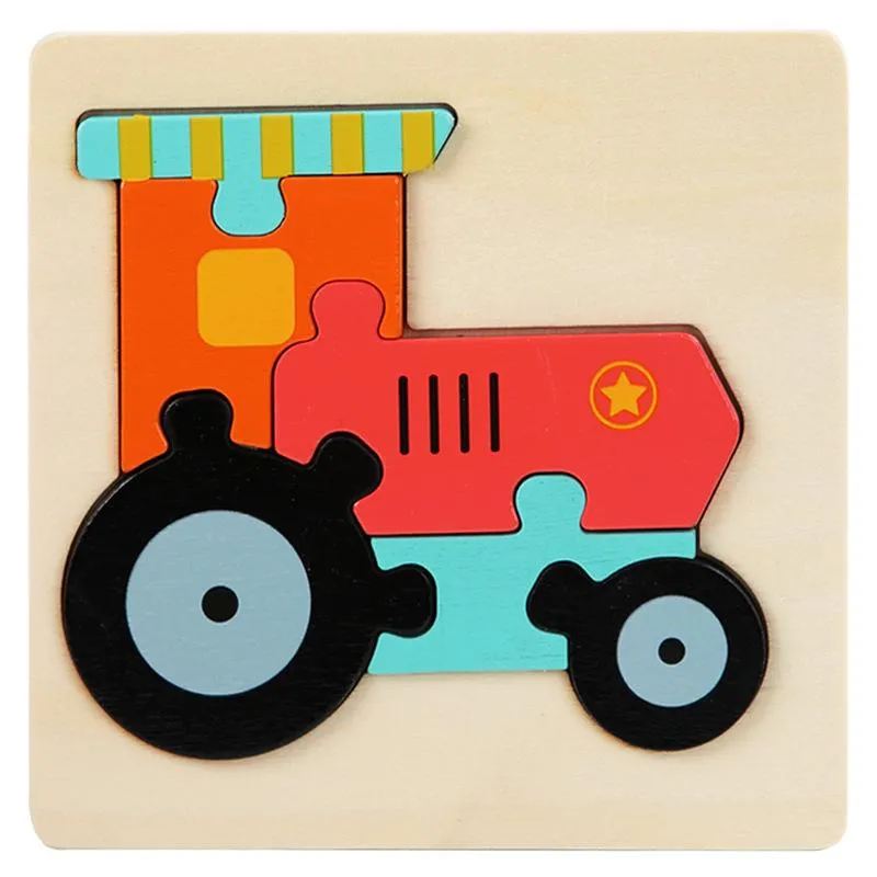 Childrens 3D Puzzles Wooden Animal Jigsaw Blocks Engaging Educational ...