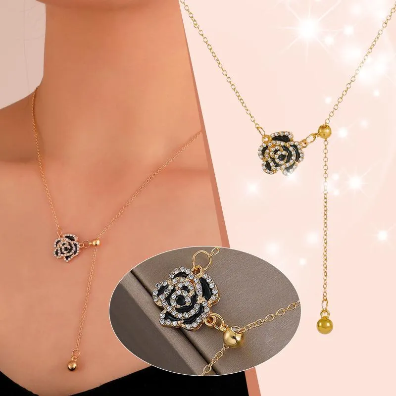 Łańcuchy prawdziwe diamentowe naszyjniki dla kobiet personalizuj kamelię Zestaw naszyjnika