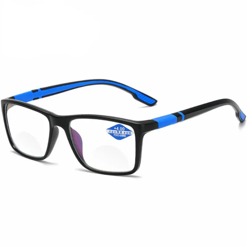 Óculos de sol Conhas de leitura de moda homens homens anti -azul presbiopia óculos bifocal perto de muito hiperópia Eyewear 1.5 2.0 2.5 3.0sunglas