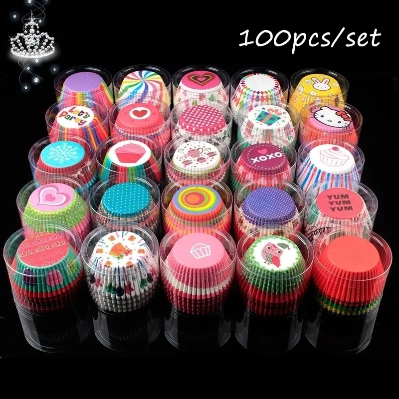 100pcsset bolo topper bolo diy paper copo festas de aniversário festas de casamento coleta de casas fazendo copos de suprimentos de decoração ferramentas de decoração y200618