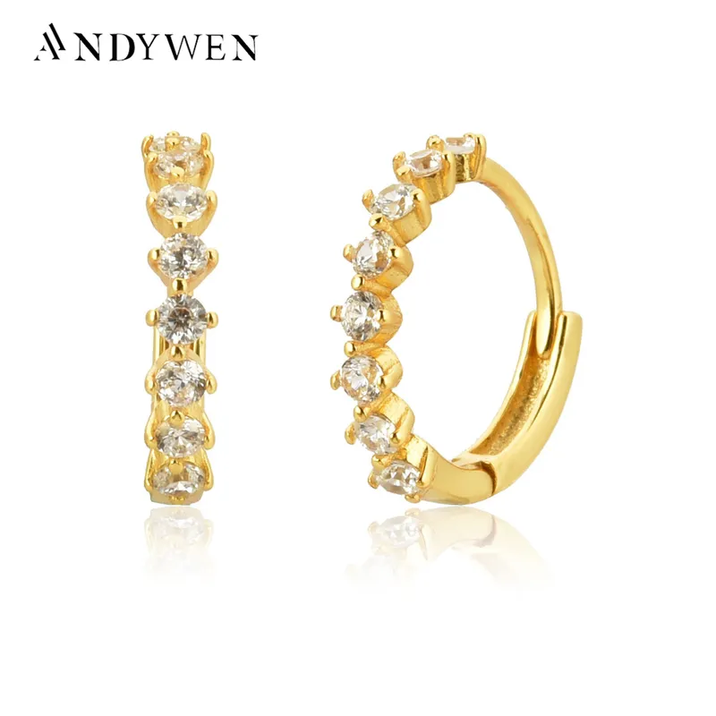 Andywen 100 925 Sterling Silver Rose Red Pendiente Luxury Circle Fashion Fashion Zircon Hoops Piercing Ohrringe Jóias 220718