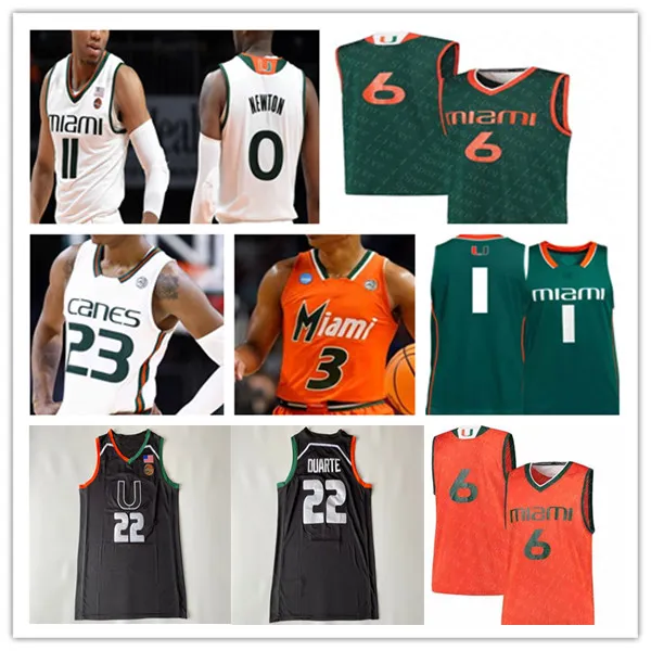 Custom College Miami Hurricanes Baskettröja Isaiah Wong Charlie Moore Kameron McGusty Miller Harlond Beverly Bensley Joseph Sam Waardenburg Walker Poplar