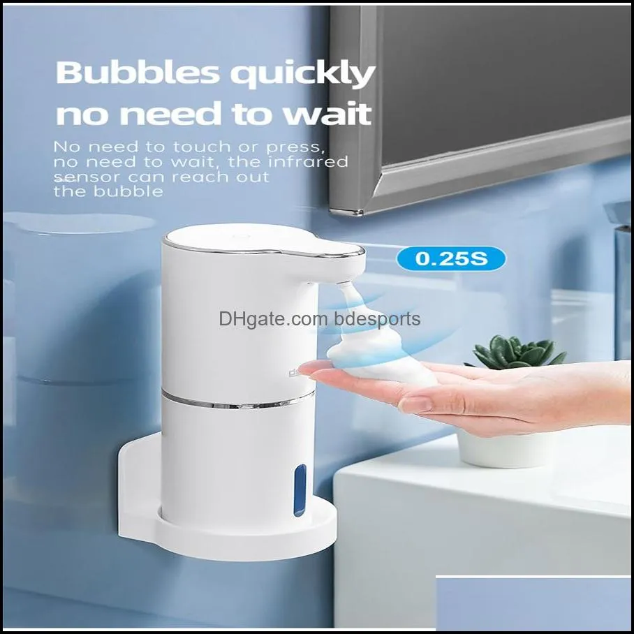 Housekeeping & Organization Automatic Foaming Soap Dispenser Bathroom Smart Washing Machine with USB Charging White High Quality ABS