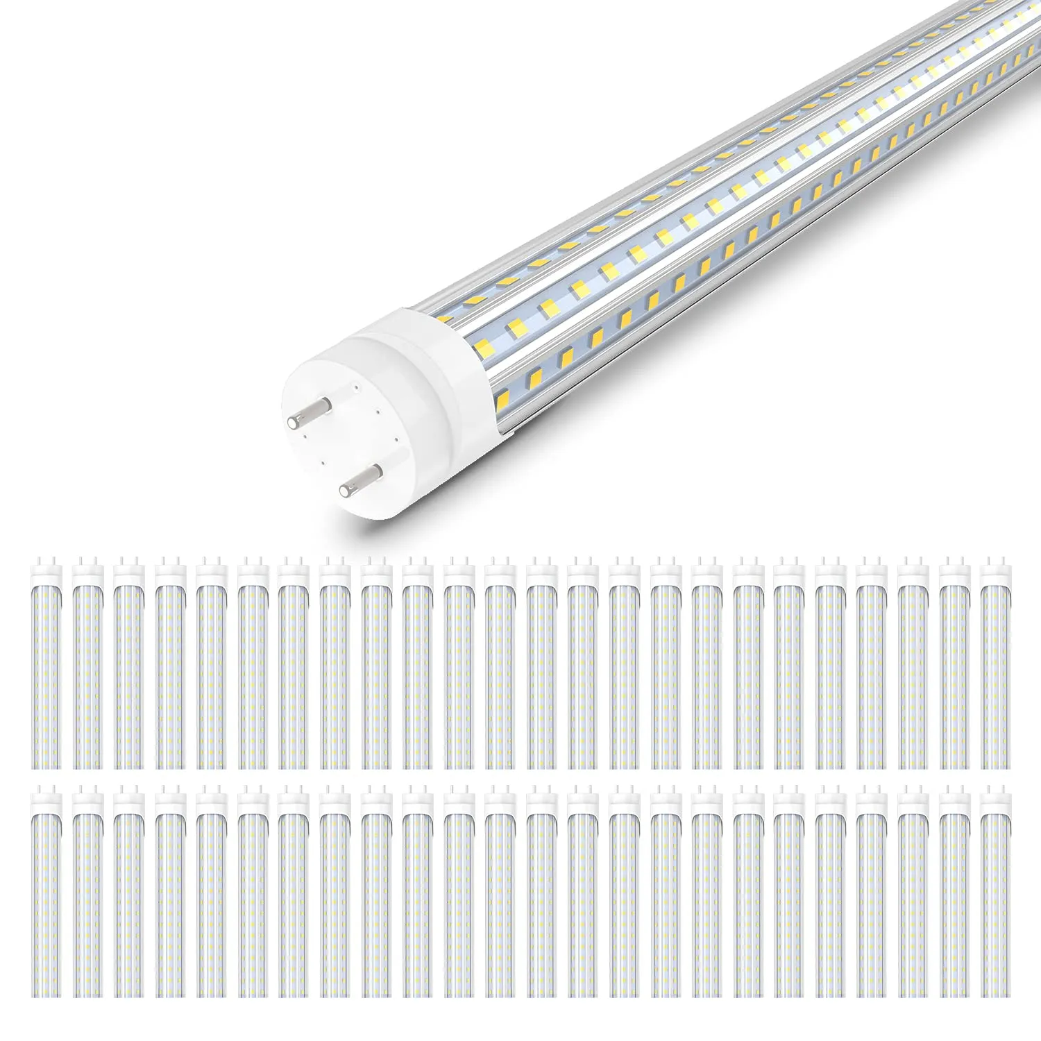 Bulbs LED T8 a gesso 4 piedi 72W 6000K luci a tubo bianco freddo 4 piedi Bypass di sostituzione della lampadina fluorescente Bypass a doppia estremità