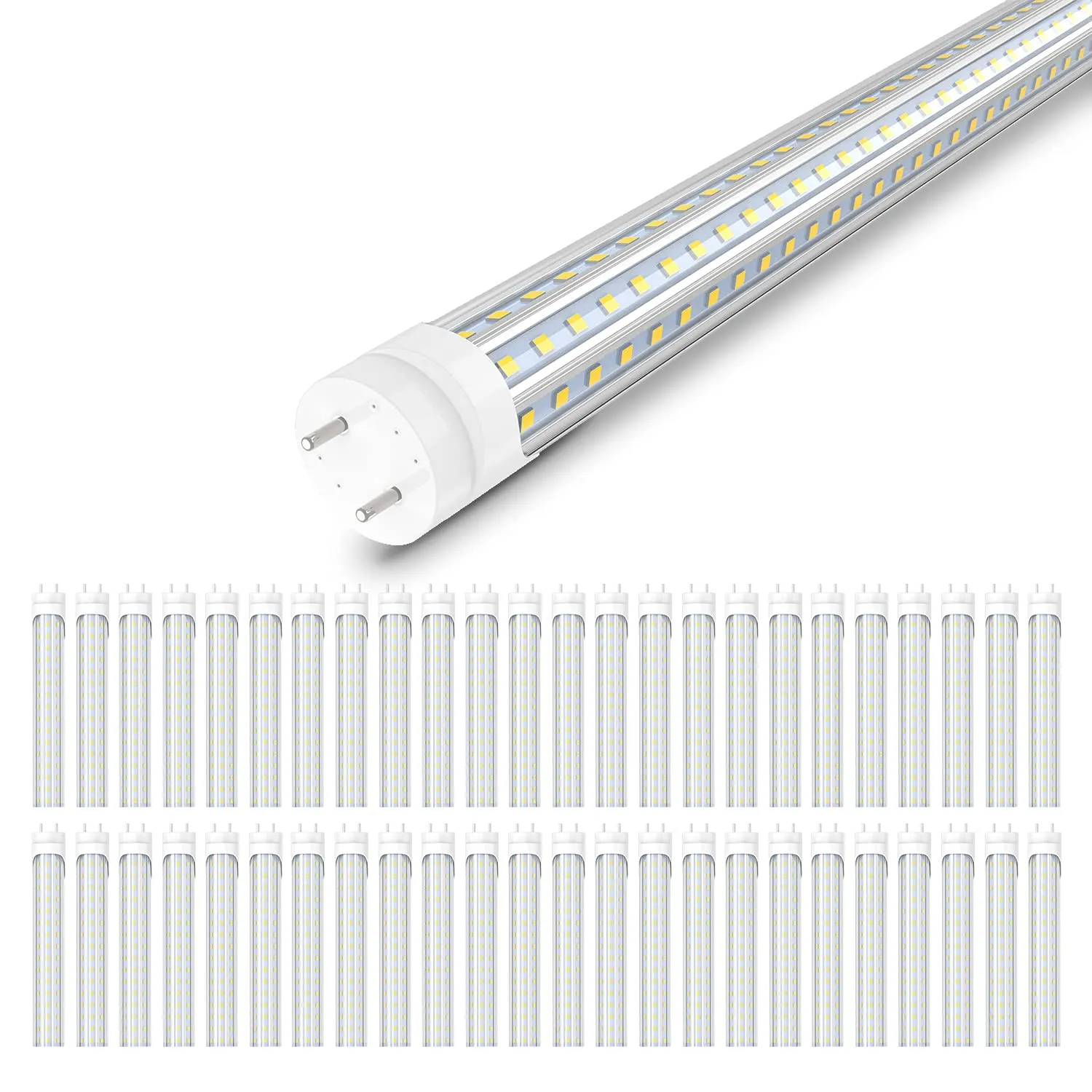 Jesled T8 LED ampuller 4 ayak 72W 6000K Serin Beyaz Tüp Işıkları 4ft Floresan Ampul Yedek Balast Bypass Çift Uçlu Güç