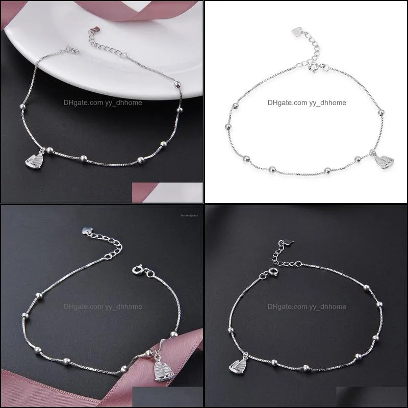Anklets FUN-BEAUTY Korean Version Of Simple And Sweet Anklet Wild S925 Female Forest Fashion Creative Jewelry1