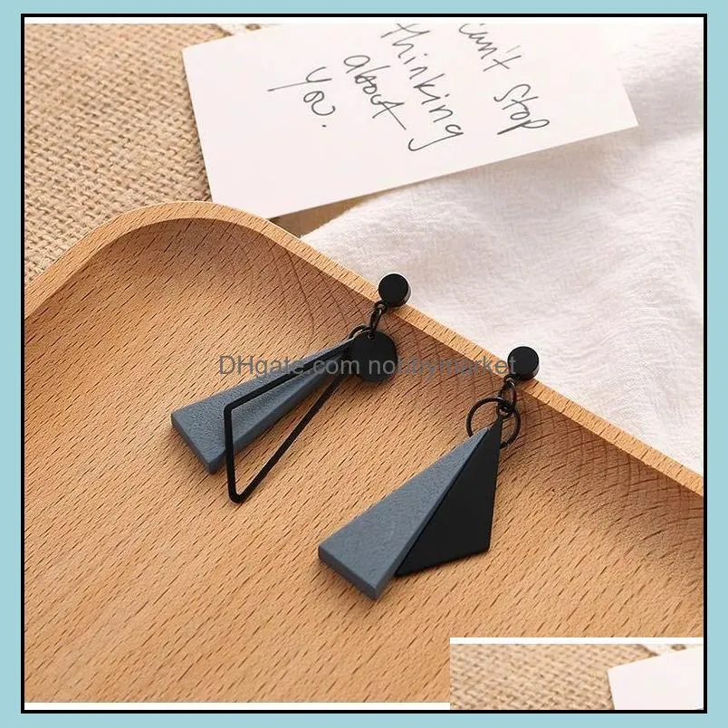 Korean Long Statement Geometric Triangle Tassel Dangle Drop Earrings For Women Earring Fashion Jewelry Oorbellen Brincos