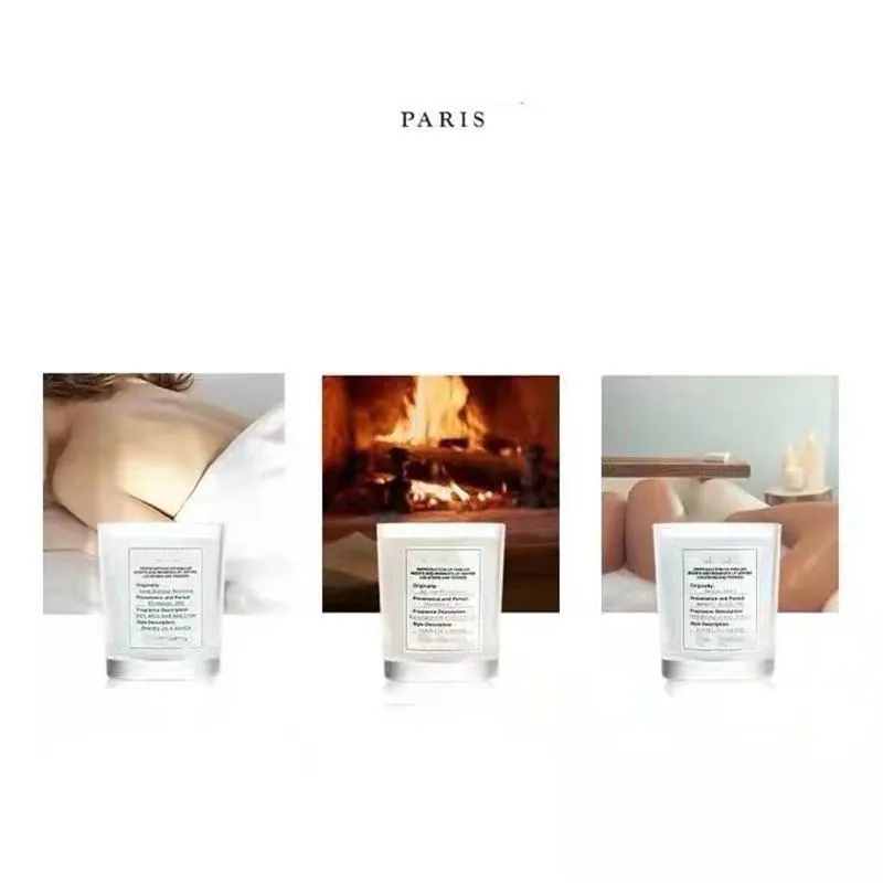 Paris Brand Candle 70G*3Pcs Set Lazy Sunday Morning Bubble Bath By The Fireplace Bougie Parfum Scented Candles Wax Gift Box Top Quality 36