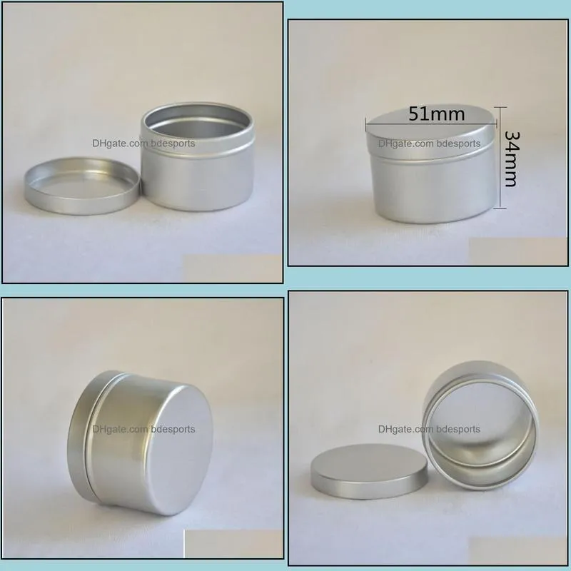 50g empty aluminium cream jars 50ml aluminum tins, metal lip balm container