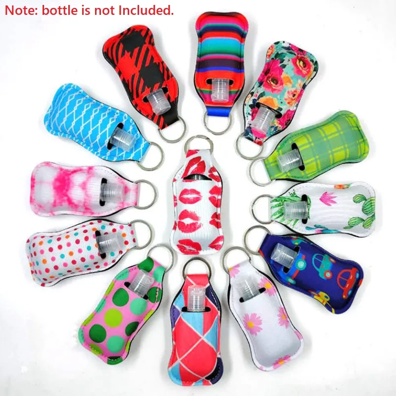 multicolor Customize Neoprene Hand Sanitizer Bottle Holder Keychain Bags 30ml Hands Sanitizers Bottles Chapstick Holders Bag With Baseball Keychains