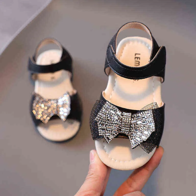 Mode 2022 Summer Girls Sandals Child Beach Shoes Princess Weave Rhineston Elegant Baby Shoes Kids Sandaler 1 2 3 4 5 6 Years G220523