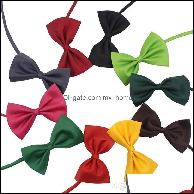 19 colors Pet tie Dog tie collar flower accessories decoration Supplies Pure color bowknot necktie LX8172