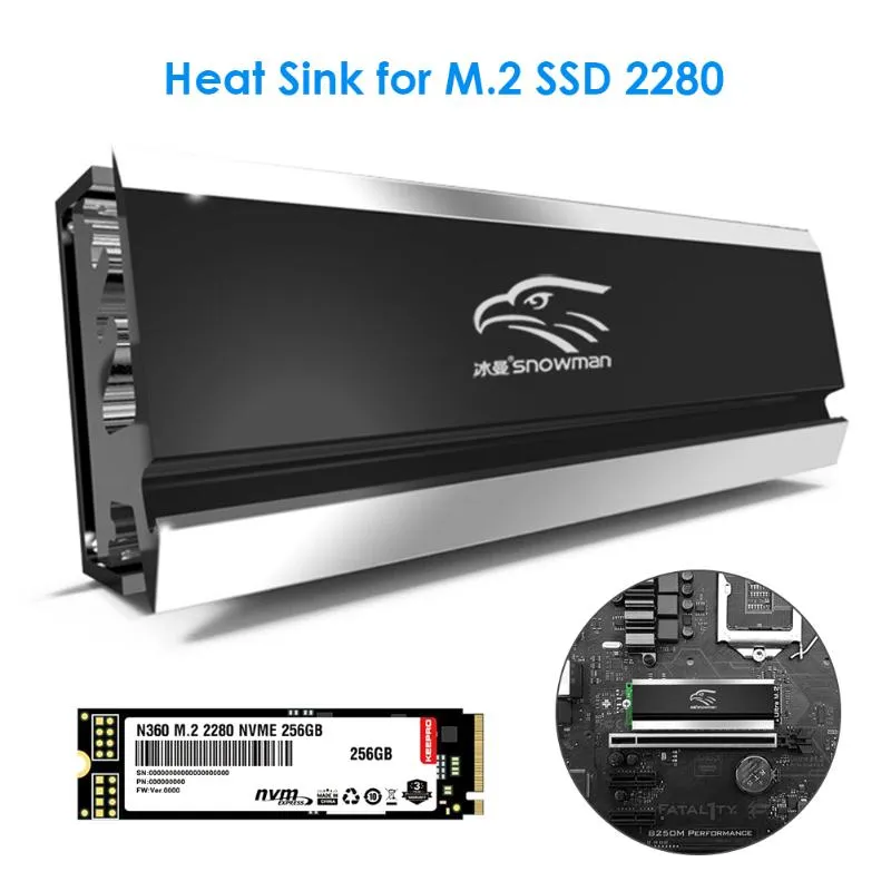 Fans Koelingen M.2 SSD Heatsink Cooler 2280 Solid State Hard Disk Radiator M2 NGFF PCI-E NVME Aluminium Dubbelzijdige koeling Thermische PadFans