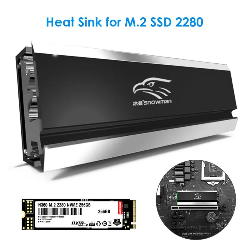 Fanlar Soğutmalar M.2 SSD Soğutucu Soğutucu 2280 Katı Hal Sabit Disk Radyatör M2 NGFF PCI-E NVME Alüminyum Çift Taraflı Soğutma Termal PadFans